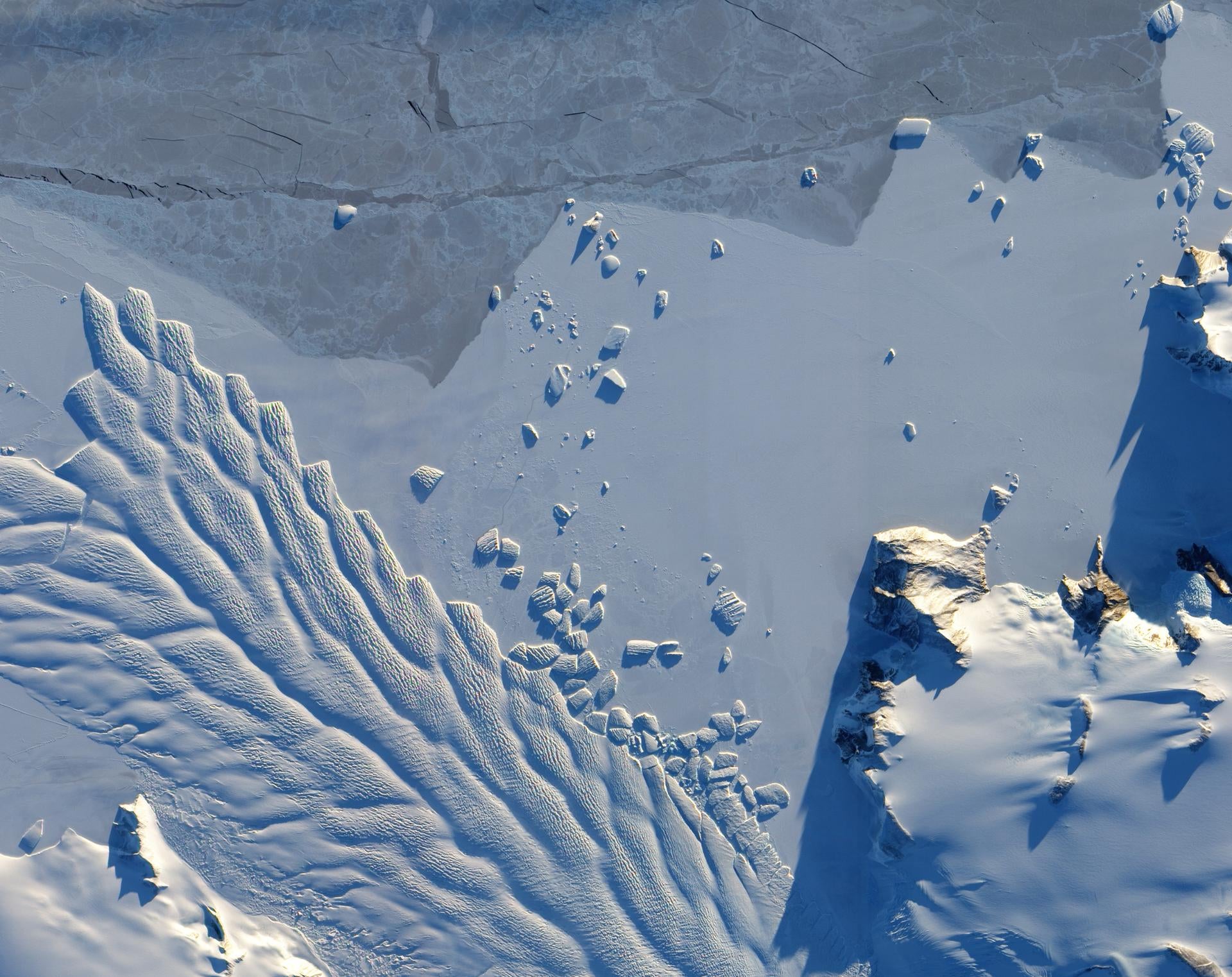 Earth's frozen landscape, seen from space